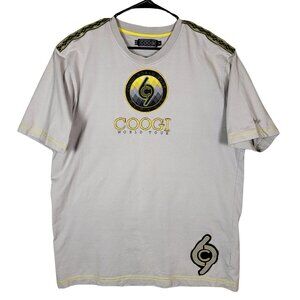 Vintage Coogi T-Shirt World Tour 1969‎ Gray Yellow Logo Men's Size XL